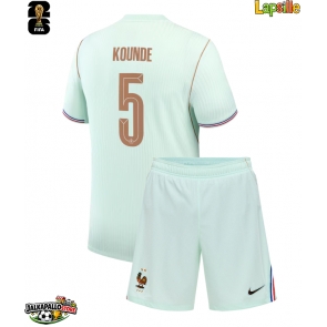 Ranska Jules Kounde #5 Vieraspaita Lapsille MM-kisat 2026 Lyhythihainen (+ shortsit)